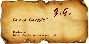 Gurka Gergő névjegykártya